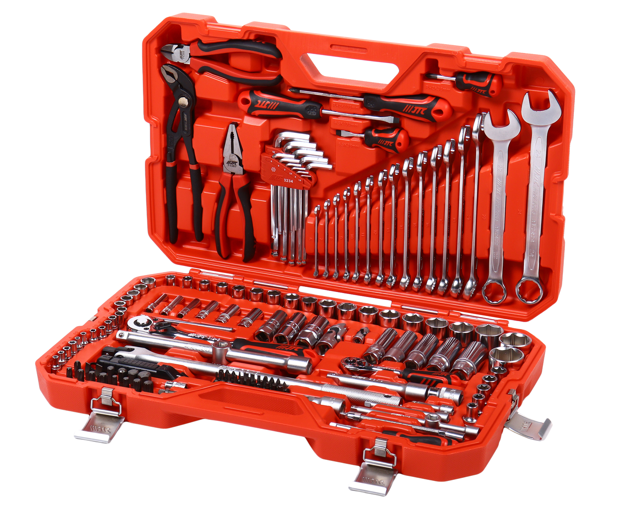 Набор инструментов 146 предметов слесарно-монтажный 1/2",1/4" 6-ти гран.в кейсе JTC